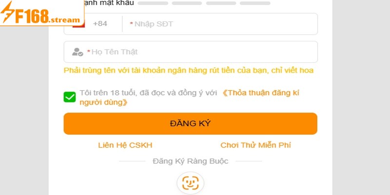Những điều kiện cần có khi đăng ký F168